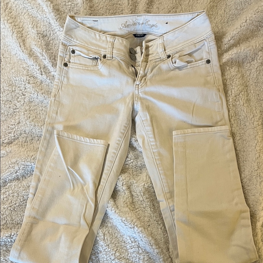 American Eagle Off-White Stretch Jeans